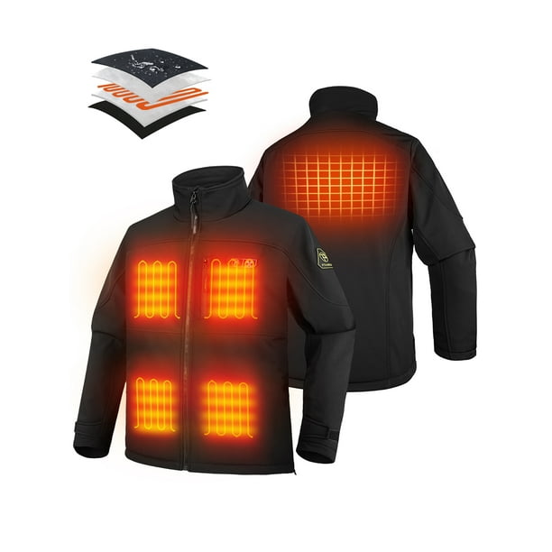 with 7.4V Battery Pack Ptahdus Men's Heated Jacket Soft Shell with Hand Warmer with 7.4V Battery Pack Ptahdus Men's Heated Jacket Soft Shell with Hand Warmer